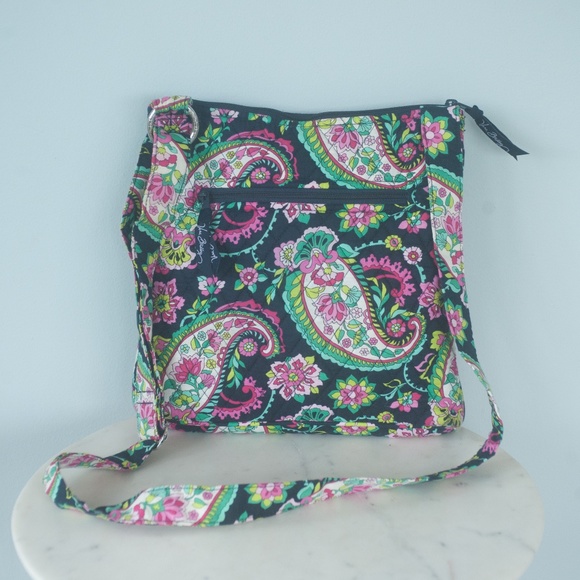Vera Bradley Navy Colorful Petal Paisley Crossbody Bag Purse - Picture 13 of 15